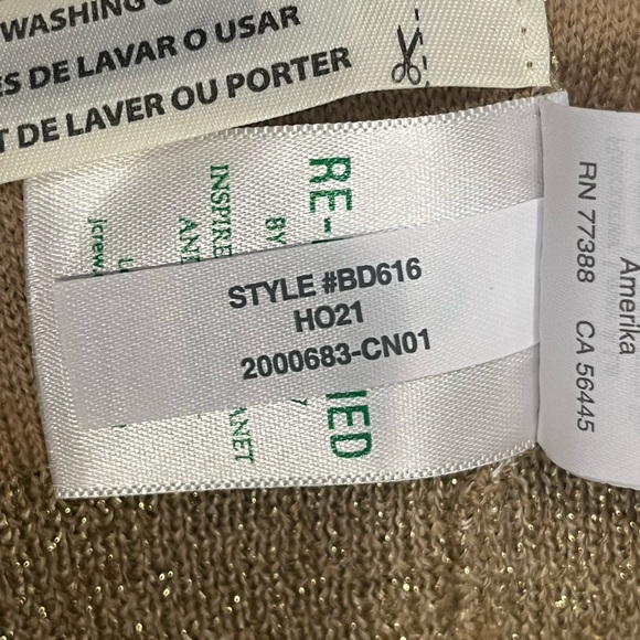 J. Crew Merino Wool Metallic Cropped Cardigan - Picture 9 of 9